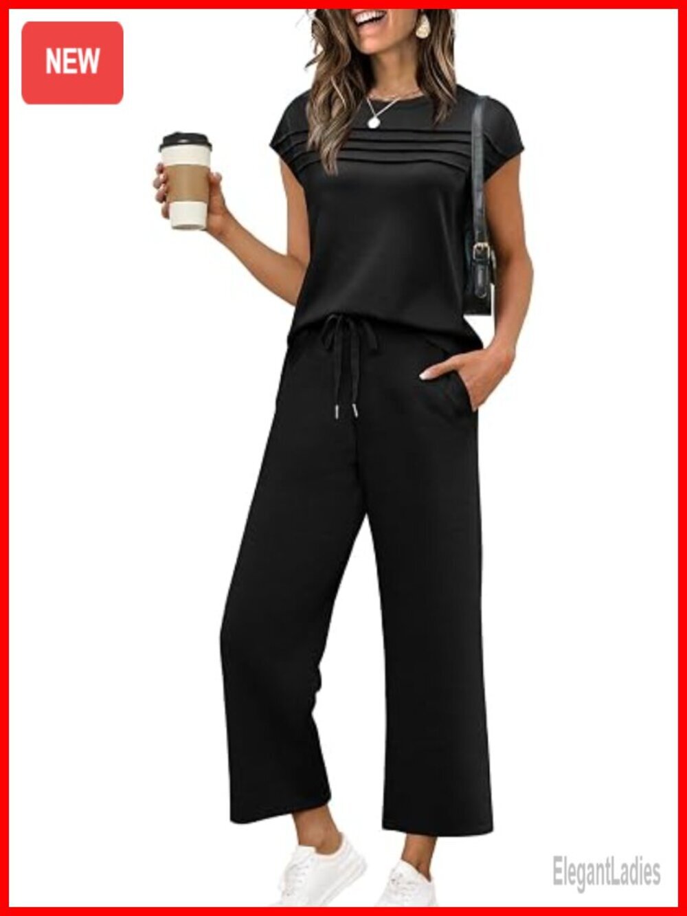 Two Piece Sets Cap Sleeve Lounge Matching Sets Wide Leg Pants S-3XL